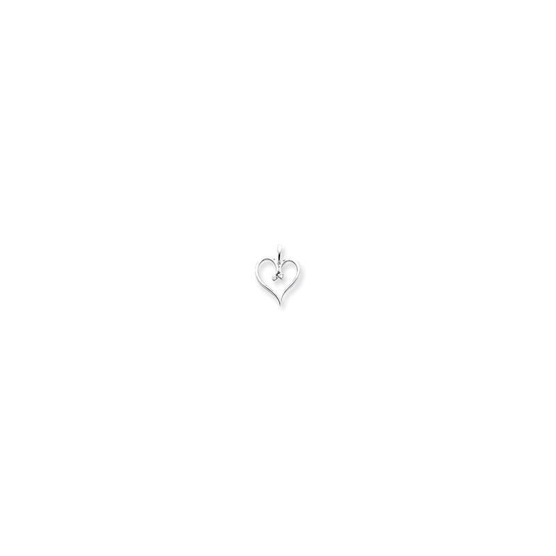 14k White Gold VS Diamond heart pendant - Seattle Gold Grillz