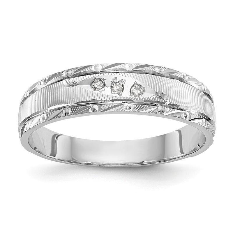 14k White Gold VS Diamond Trio Mens Wedding Band - Seattle Gold Grillz