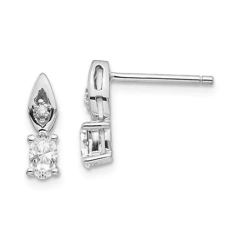 14k White Gold White Topaz Diamond Earring - Seattle Gold Grillz