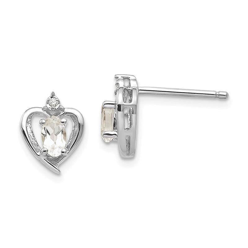 14k White Gold White Topaz Diamond Earring - Seattle Gold Grillz