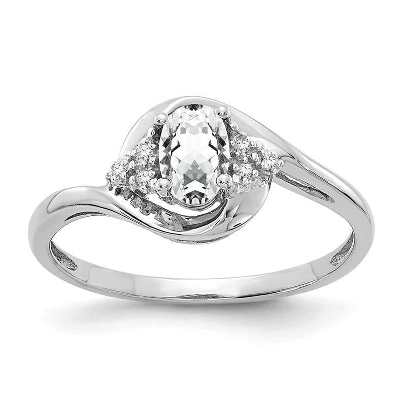 14k White Gold White Topaz Diamond Ring - Seattle Gold Grillz