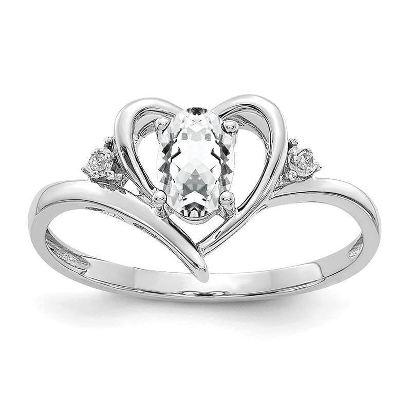 14k White Gold White Topaz Diamond Ring - Seattle Gold Grillz
