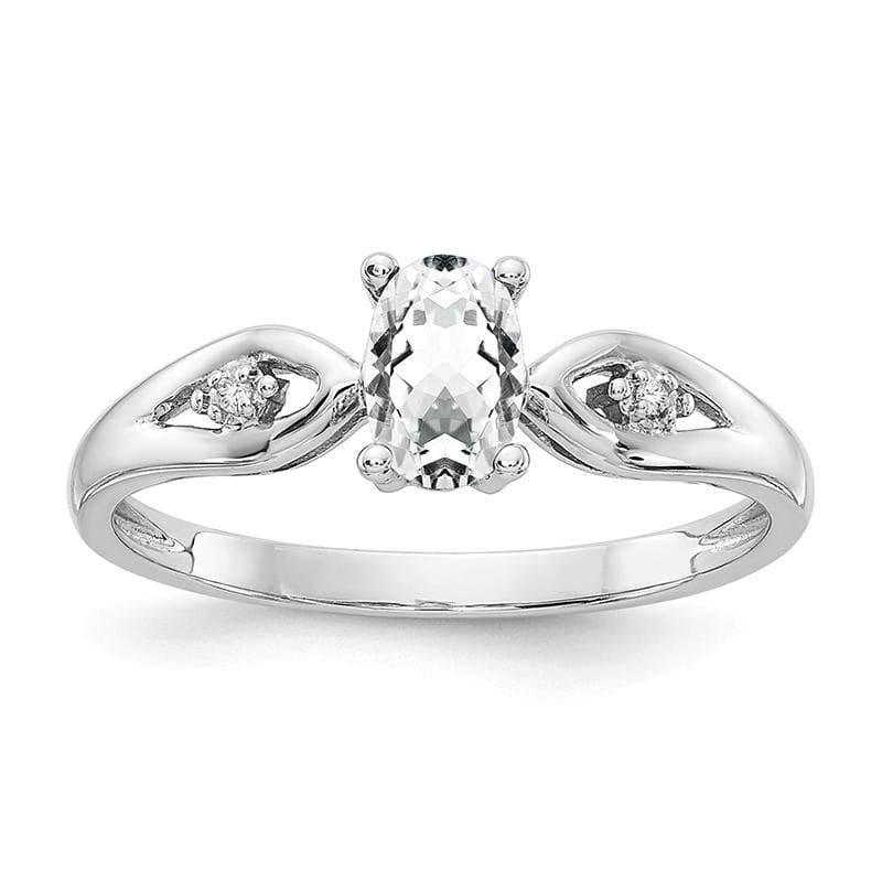 14k White Gold White Topaz Diamond Ring - Seattle Gold Grillz