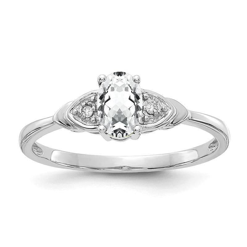 14k White Gold White Topaz Diamond Ring - Seattle Gold Grillz
