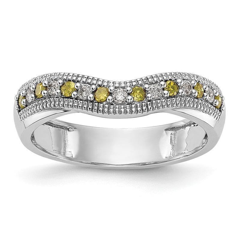 14k White Gold Yellow & White Diamond Band - Seattle Gold Grillz