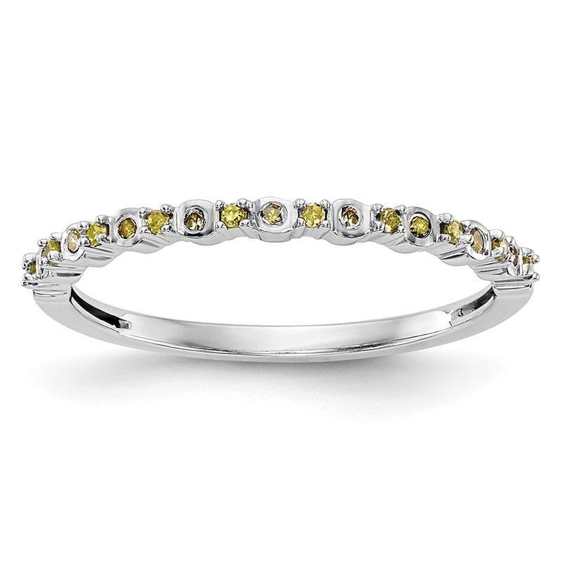 14k White Gold Yellow Diamond Band - Seattle Gold Grillz