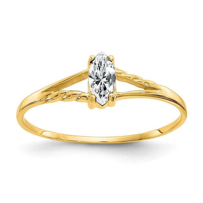 14k White Topaz Birthstone Ring - Seattle Gold Grillz