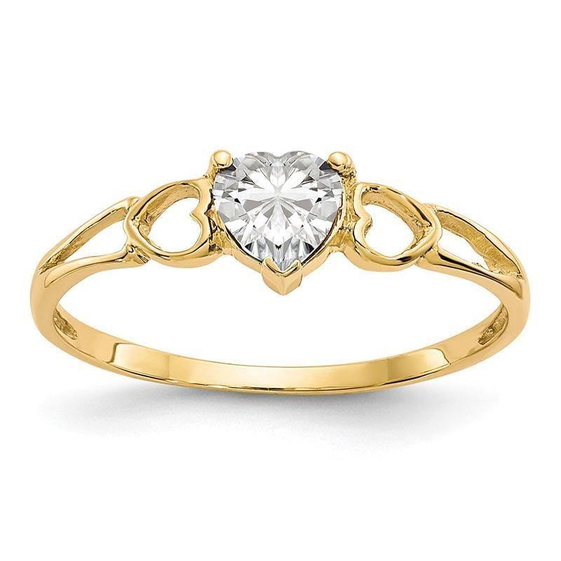 14k White Topaz Birthstone Ring - Seattle Gold Grillz