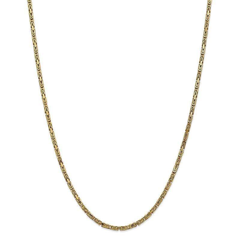14k Yellow Gold 2.5mm Byzantine Chain - Seattle Gold Grillz