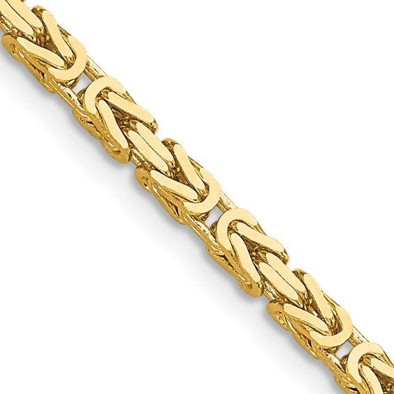 14k Yellow Gold 2.5mm Byzantine Chain - Seattle Gold Grillz