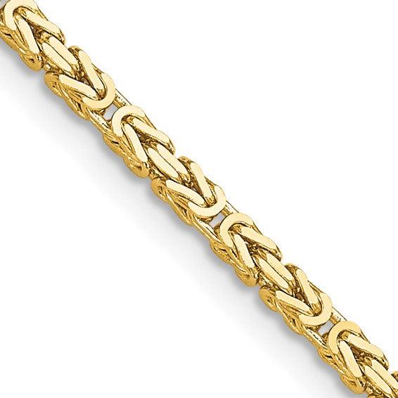 14k Yellow Gold 2mm Byzantine Chain - Seattle Gold Grillz