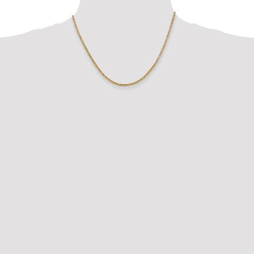 14k Yellow Gold 2mm Byzantine Chain - Seattle Gold Grillz
