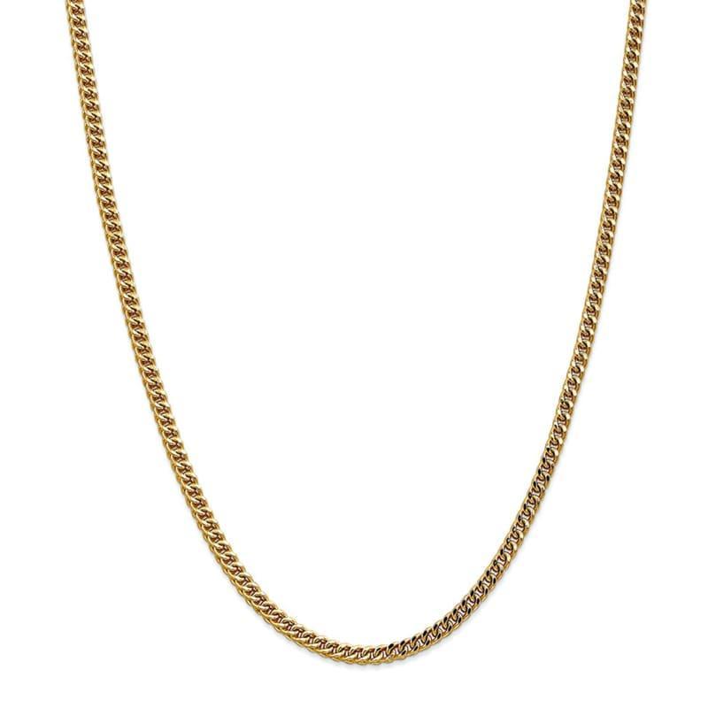 14k Yellow Gold 3.7mm Hollow Franco Chain - Seattle Gold Grillz