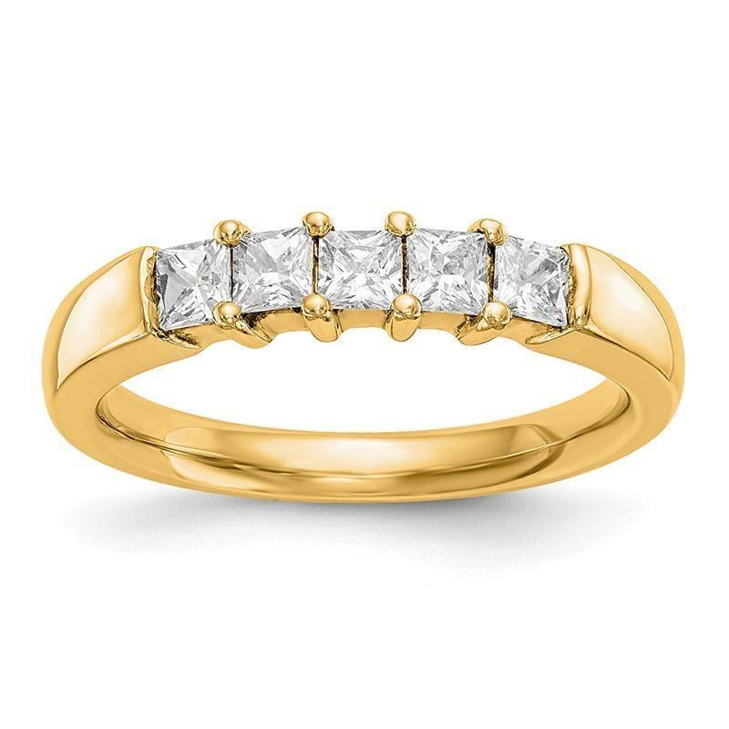14K Yellow Gold 5-Stone Diamond Band - Seattle Gold Grillz
