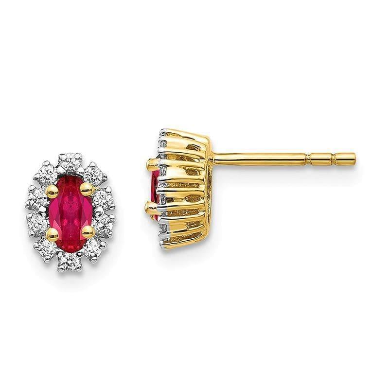 14k Yellow Gold Diamond & Ruby Earrings - Seattle Gold Grillz