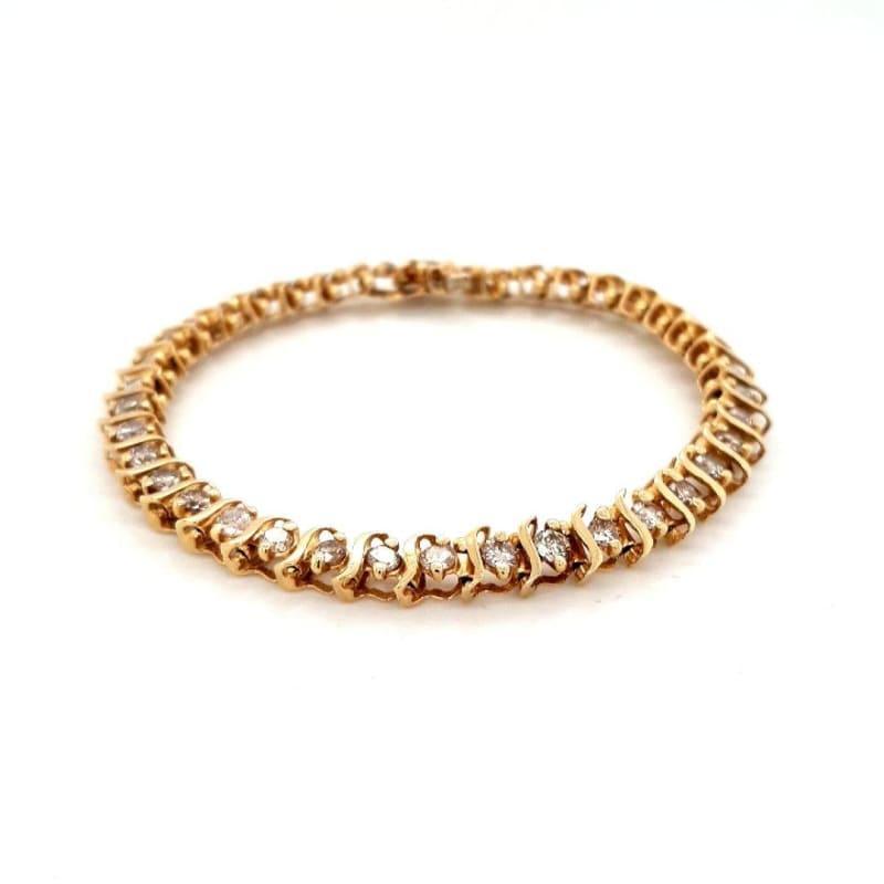 14k Yellow Gold Diamond Bracelet - Seattle Gold Grillz