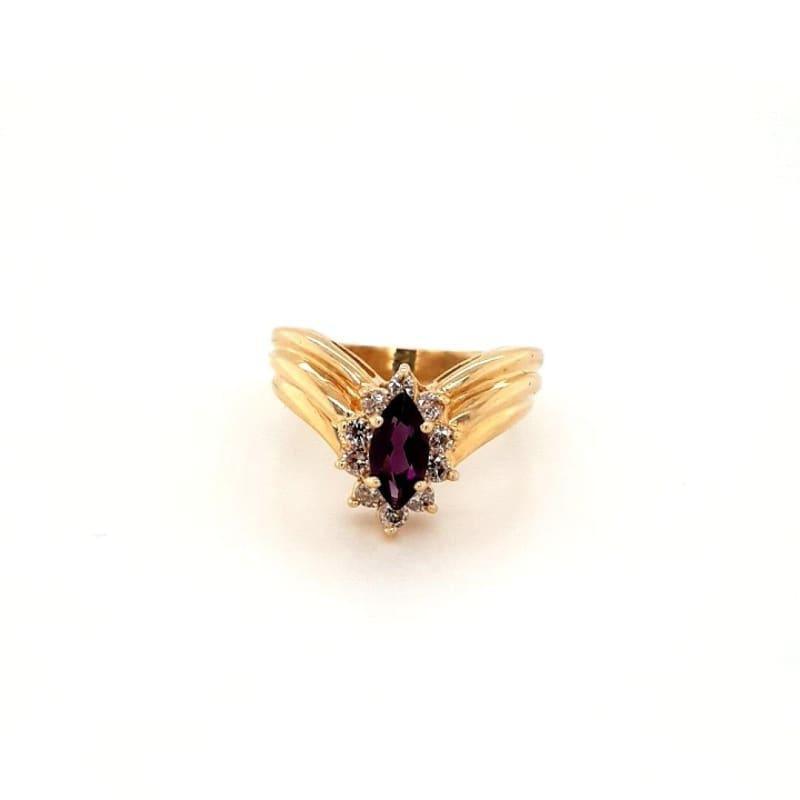 14k Yellow Gold Ladies Amethyst Ring - Seattle Gold Grillz