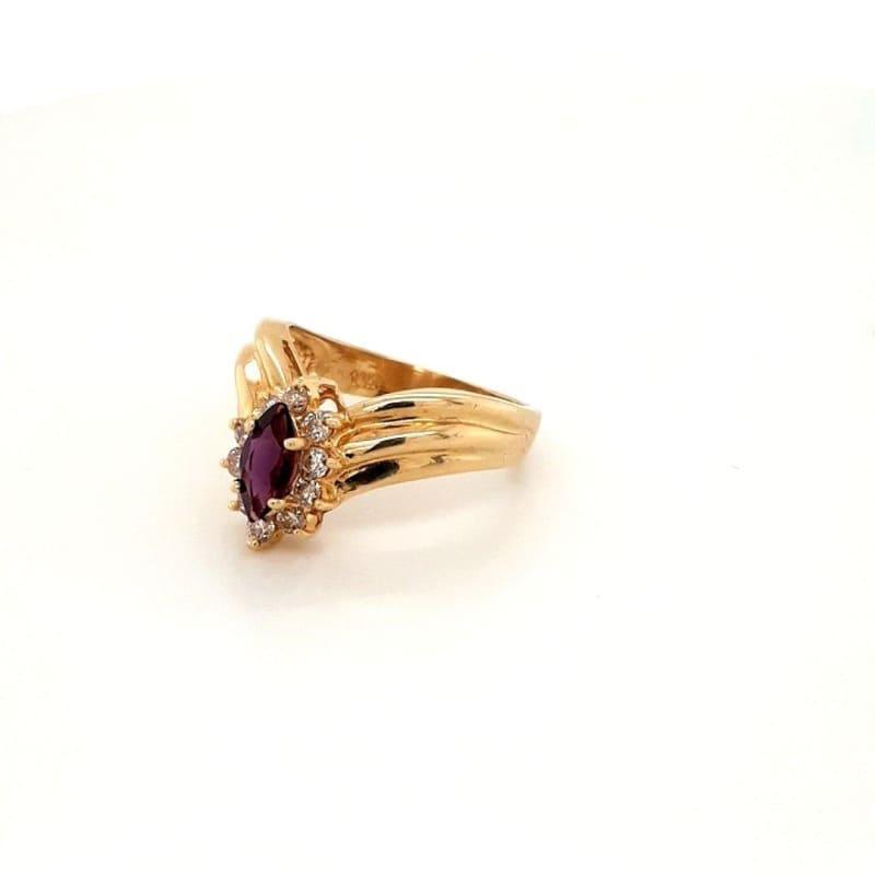 14k Yellow Gold Ladies Amethyst Ring - Seattle Gold Grillz