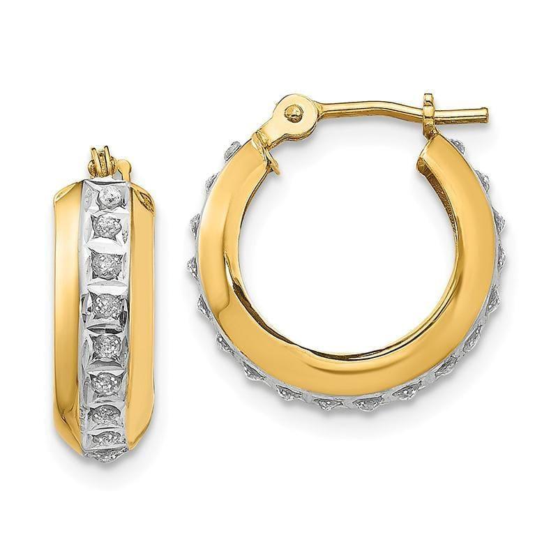 14kDiamond Fascination Round Huggy Hinged Hoop Earrings - Seattle Gold Grillz