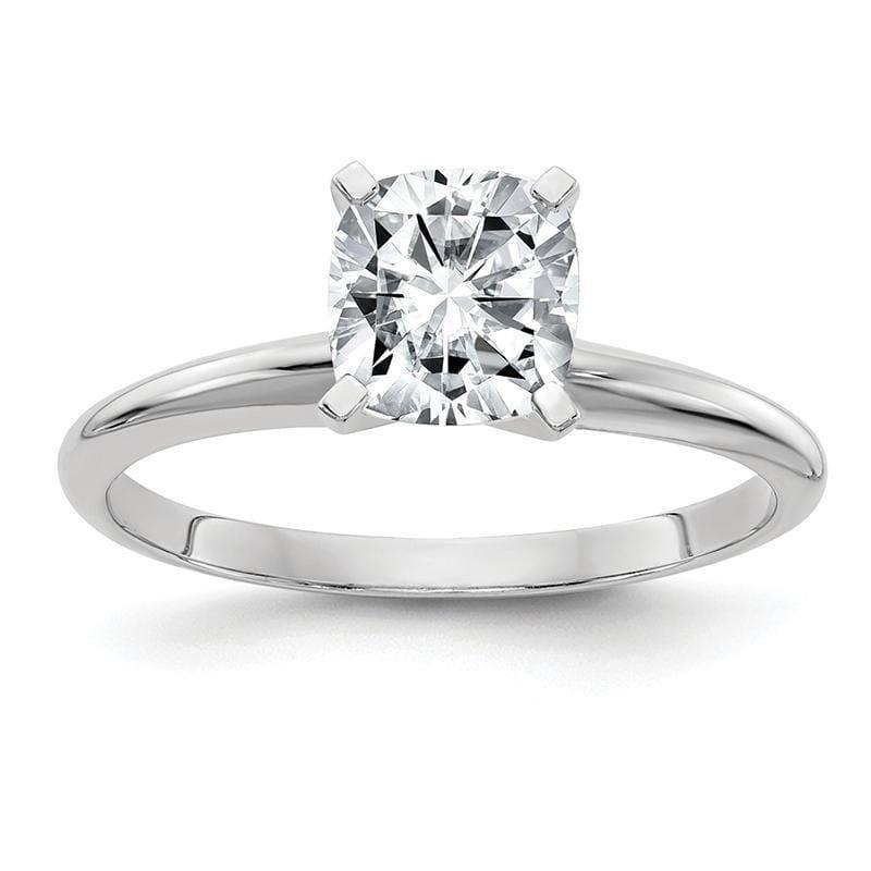 14kw 1.0ct. 6.0mm Cushion Moissanite Solitaire Ring - Seattle Gold Grillz