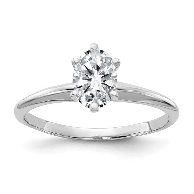 14kw 2.0ct. 9x7mm Oval Colorless Moissanite Solitaire Ring - Seattle Gold Grillz