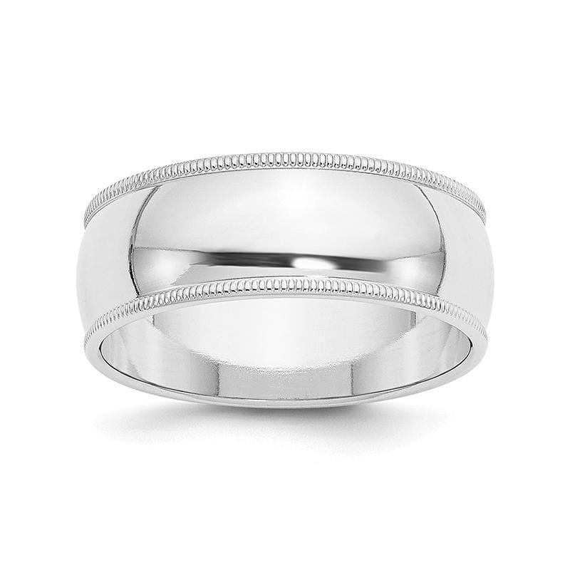 14KW 8mm Milgrain Half Round Band - Seattle Gold Grillz