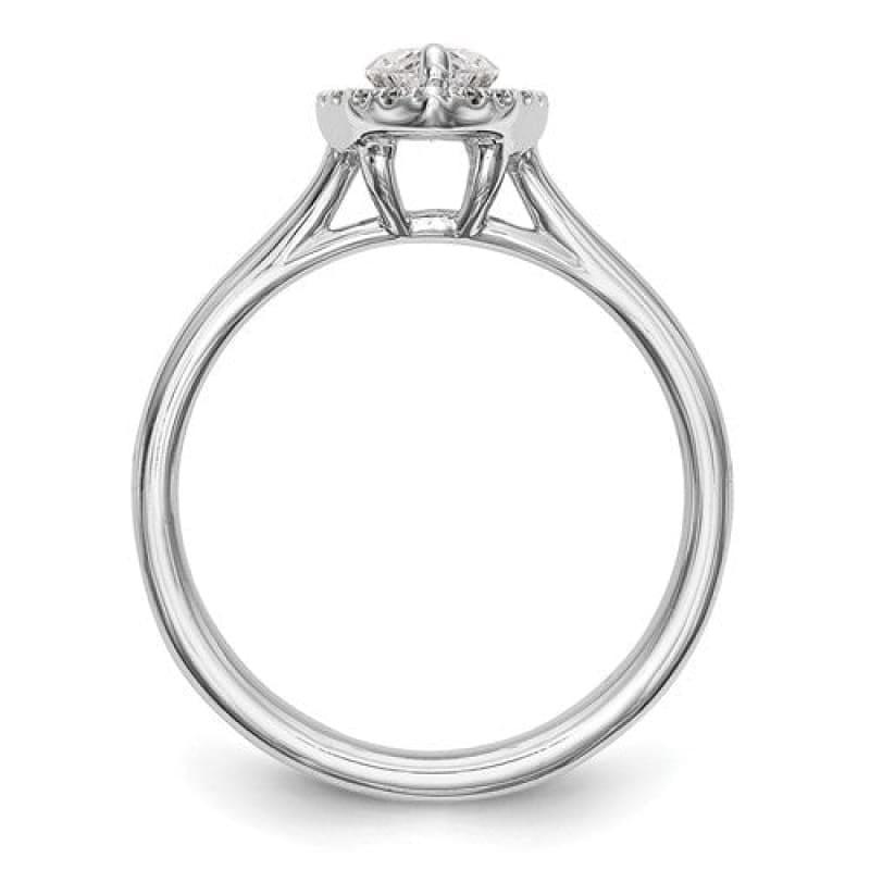 14kw Marquise Halo Engagement Diamond Semi-mount Split Shank Ring - Seattle Gold Grillz