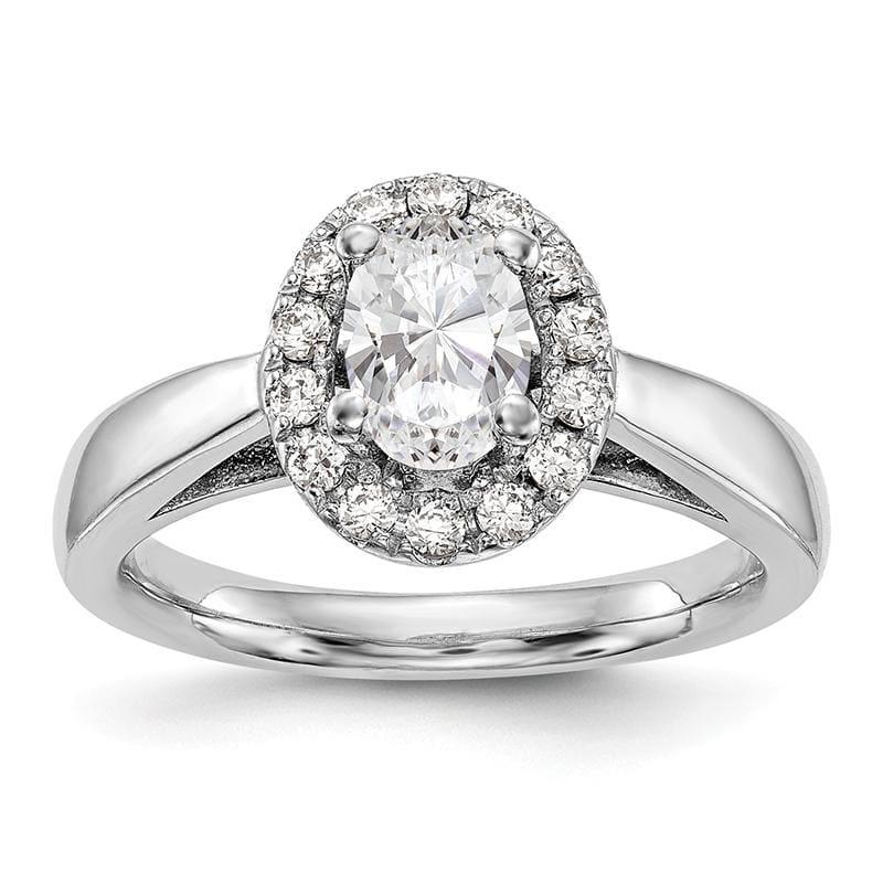 14kw Oval Halo Engagement Diamond Semi-mount Ring - Seattle Gold Grillz