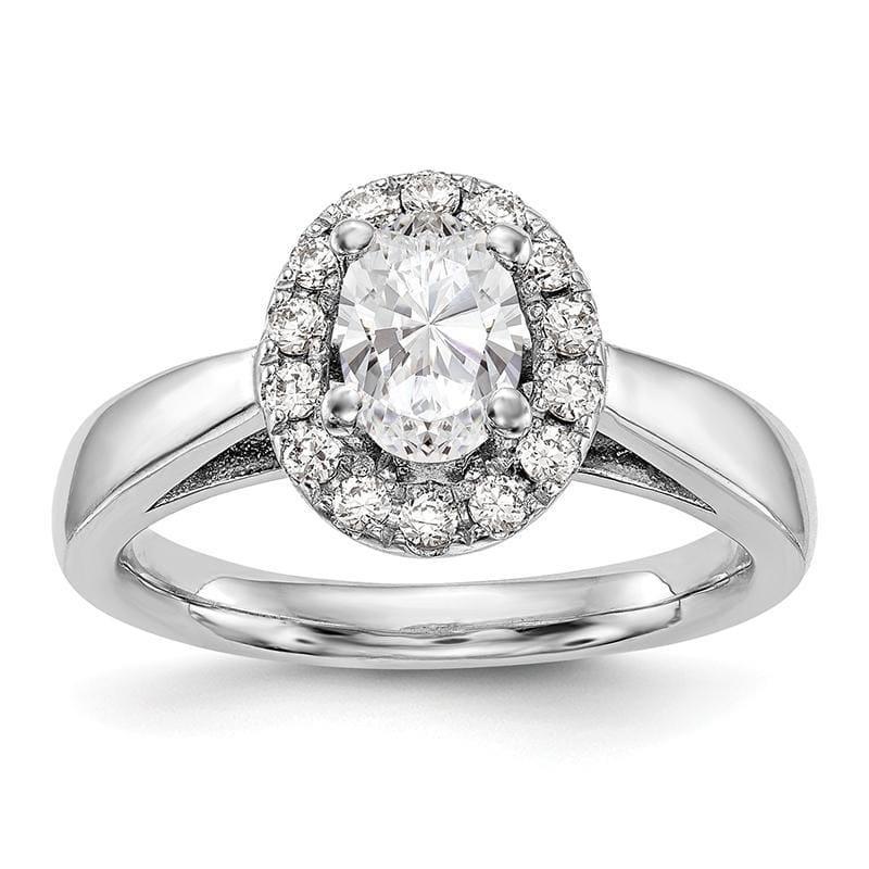 14kw Oval Halo Engagement Diamond Semi-mount Ring - Seattle Gold Grillz