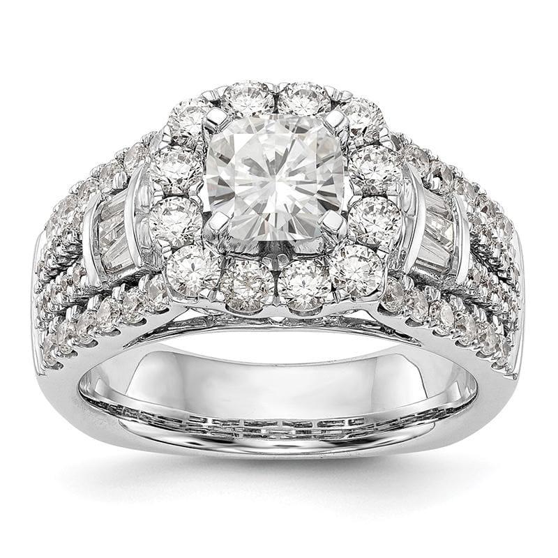 14kw Peg Set Diamond Cushion Semi-Mount Cushion Halo Engagement Ring - Seattle Gold Grillz