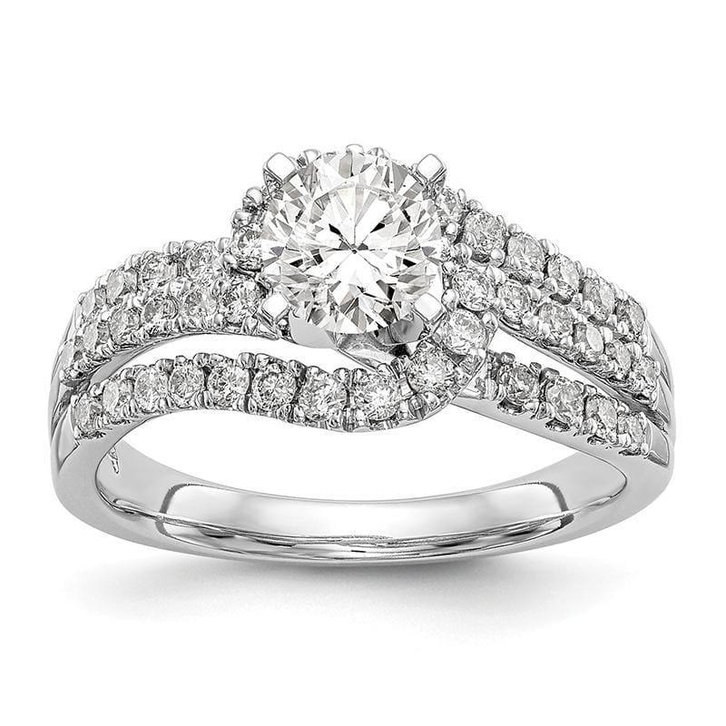 14kw Peg Set Diamond Round Semi-mount By-Pass Engagement Ring - Seattle Gold Grillz