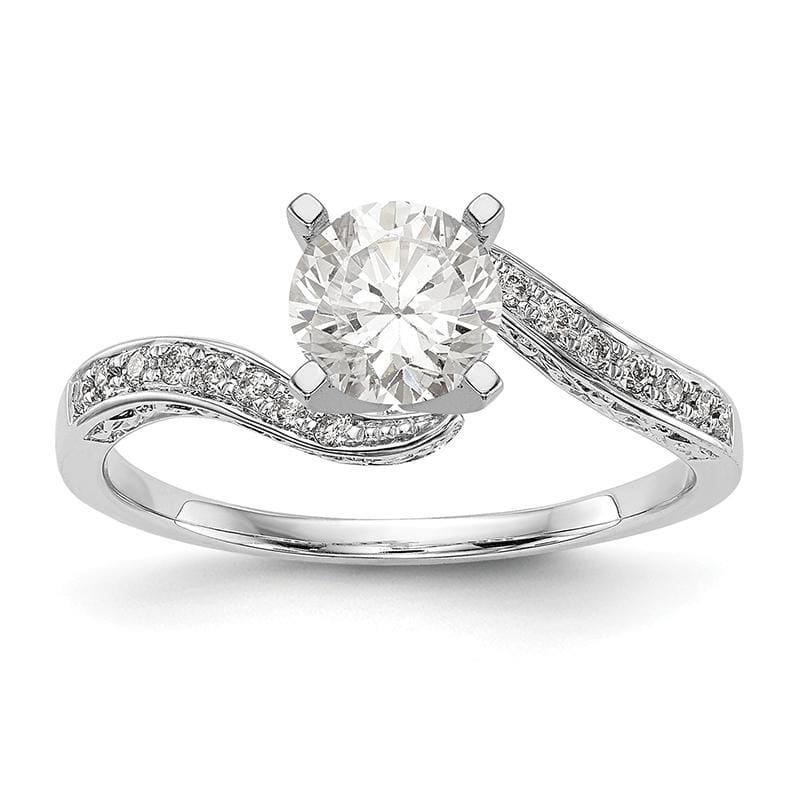 14kw Peg Set Diamond Semi-mount By-Pass Engagement Ring - Seattle Gold Grillz
