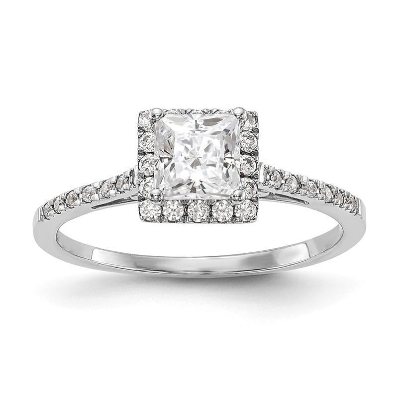 14kw Princess Halo Engagement Ring Mounting - Seattle Gold Grillz