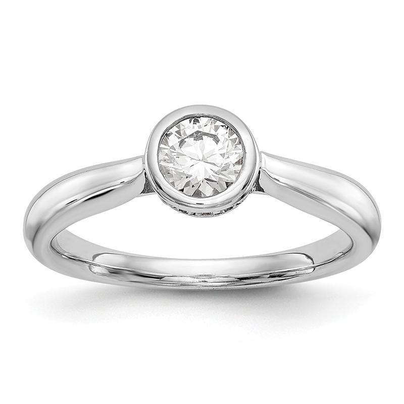 14kw Round Bezel Set Solitaire Engagement Ring Mounting - Seattle Gold Grillz