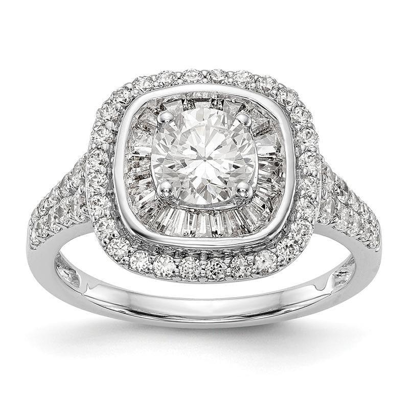 14kw Round Cushion Halo Engagement Ring Mounting - Seattle Gold Grillz