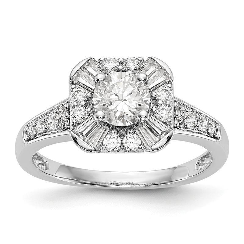 14kw Round Cushion Halo Engagement Ring Mounting - Seattle Gold Grillz