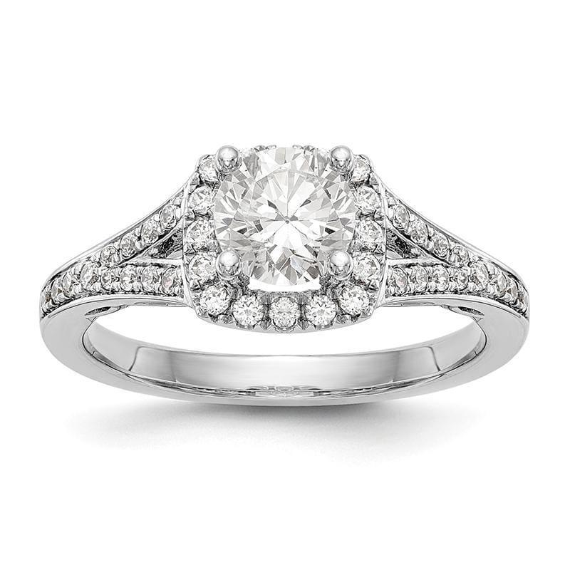 14kw Round Cushion Halo Engagement Ring Mounting - Seattle Gold Grillz