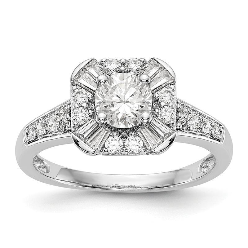 14kw Round Diamond Semi-Mount Cushion Halo Engagement Ring - Seattle Gold Grillz