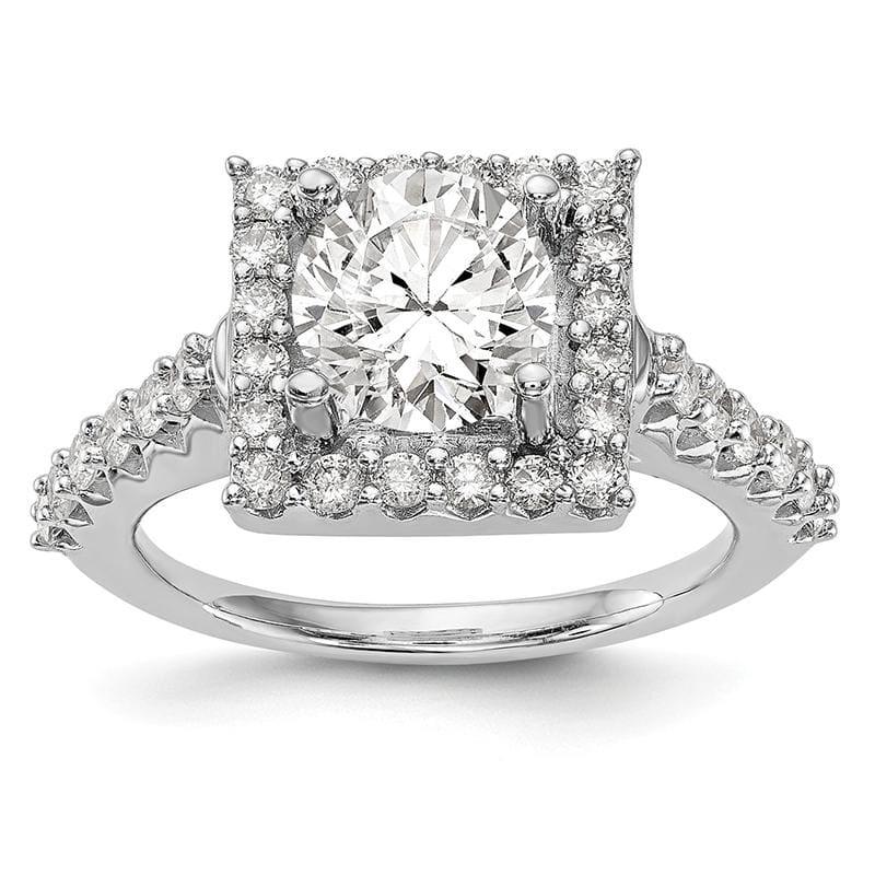 14KW Round Diamond Semi-Mount Halo Engagement Ring - Seattle Gold Grillz