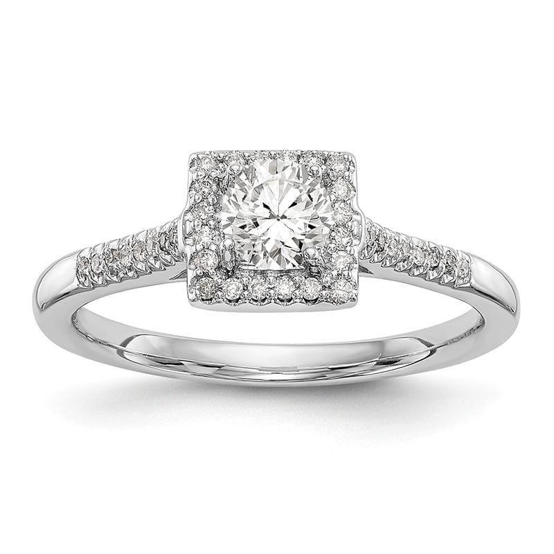 14KW Round Halo Engagement Ring Mounting - Seattle Gold Grillz