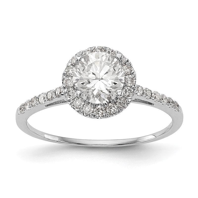 14kw Round Halo Engagement Ring Mounting - Seattle Gold Grillz