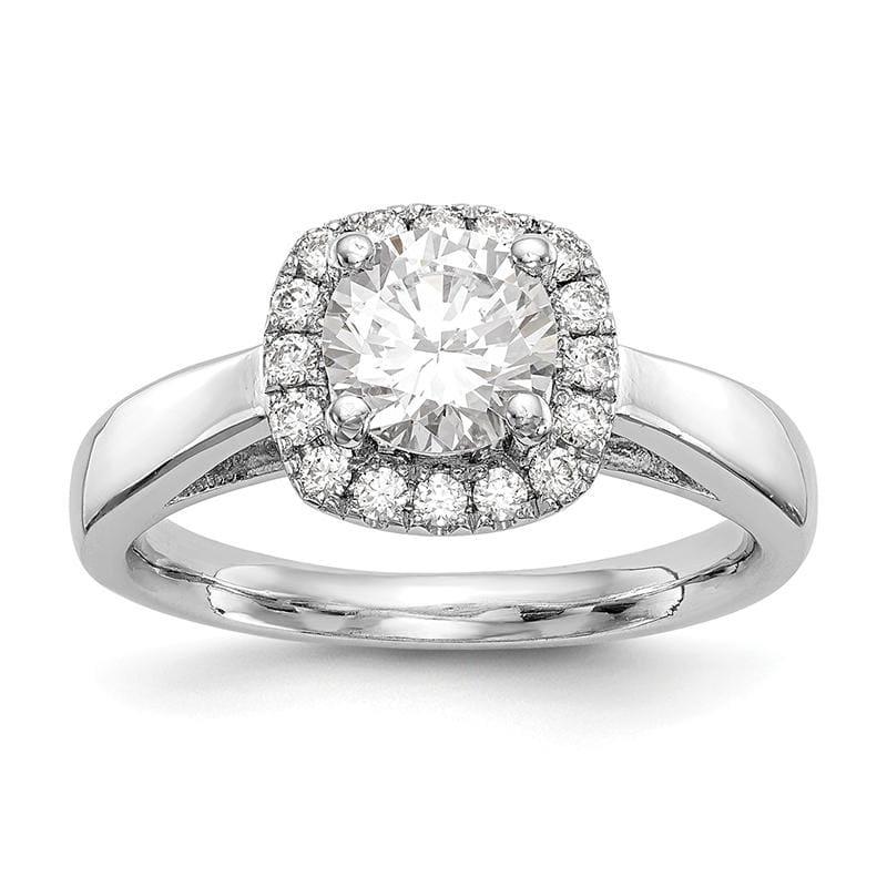 14kw Round Halo Engagement Ring Mounting - Seattle Gold Grillz