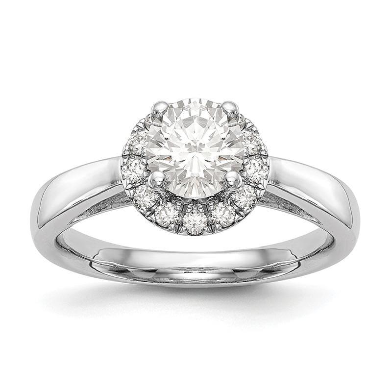 14kw Round Halo Engagement Ring Mounting - Seattle Gold Grillz