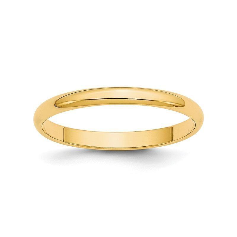 14KY 2.5mm LTW Half Round Band - Seattle Gold Grillz