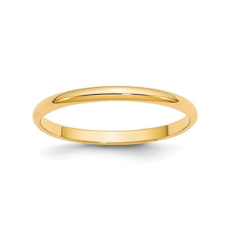 14KY 2mm LTW Half Round Band - Seattle Gold Grillz