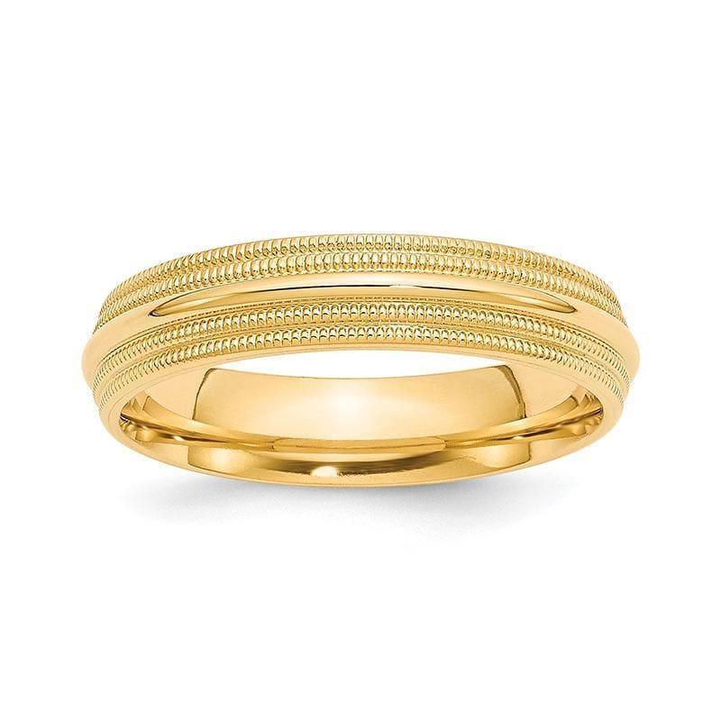14KY 5mm Double Milgrain Comfort Fit Band - Seattle Gold Grillz