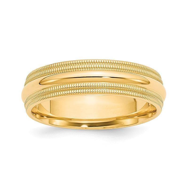 14KY 6mm Double Milgrain Comfort Fit Band Size 4 - Seattle Gold Grillz