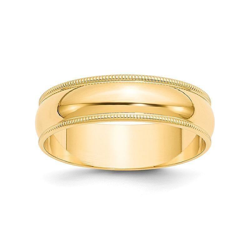 14KY 6mm LTW Milgrain Half Round Band - Seattle Gold Grillz