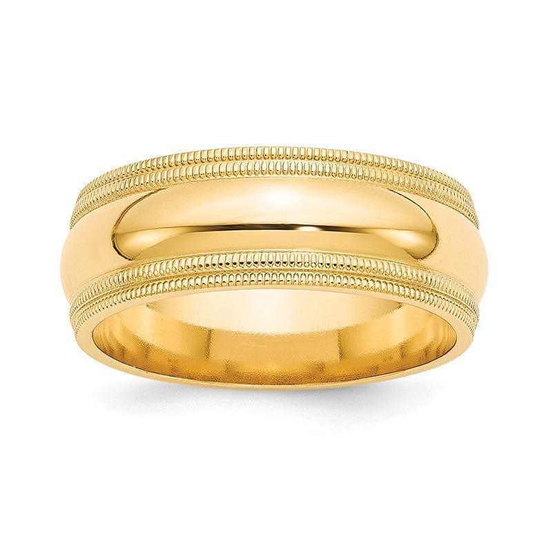 14KY 8mm Double Milgrain Comfort Fit Band - Seattle Gold Grillz