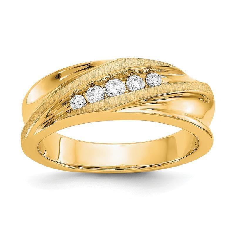 14ky Brushed-Polished Men's Band Mounting - Seattle Gold Grillz